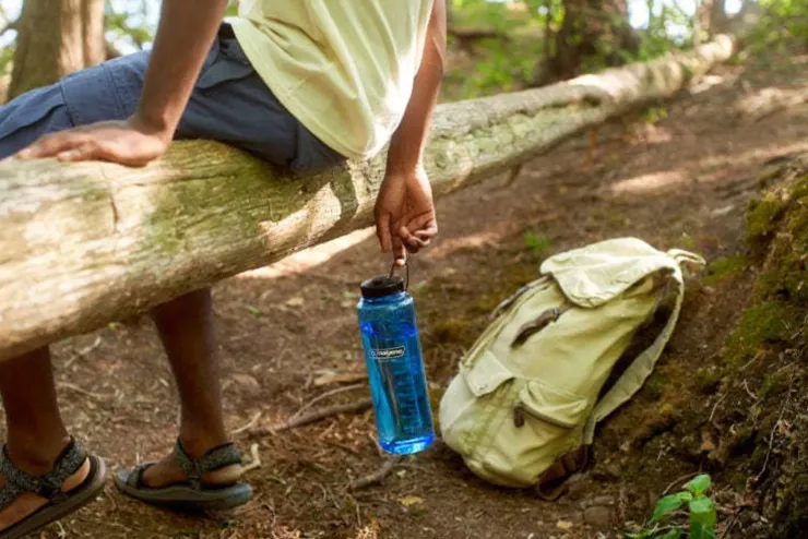 Water Bottles-Nalgene Tritan Sustain Wide Mouth Silo Bottle - 1.5L - Slate Blue