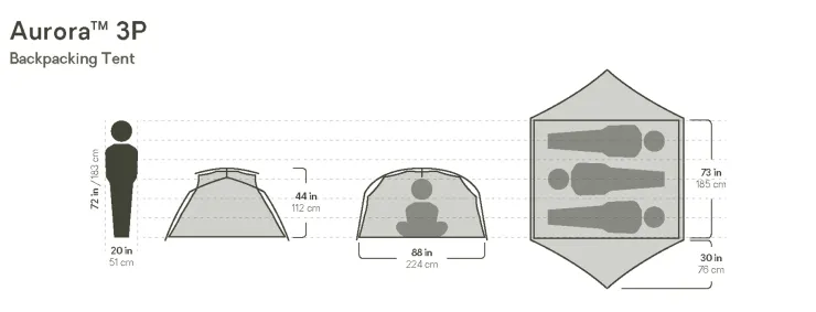 Backpacking & Lightweight Tents-Nemo Aurora Ridge 3P Tent and Footprint