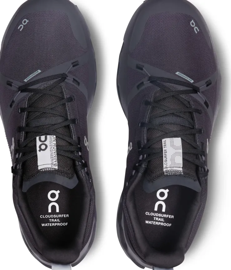 Hiking Shoes & Boots|Running Shoes-On Mens Cloudsurfer Trail Waterproof Shoes - Black-Eclipse