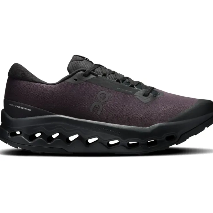 Running Shoes-On Mens Cloudsurfer Trail 2 WP Running Shoes - Black-Black