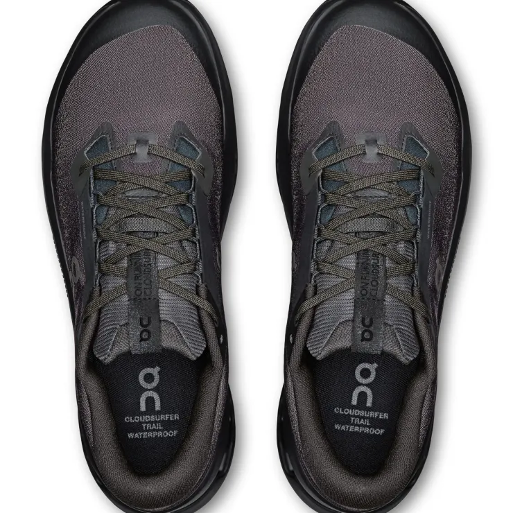 Running Shoes-On Mens Cloudsurfer Trail 2 WP Running Shoes - Black-Black