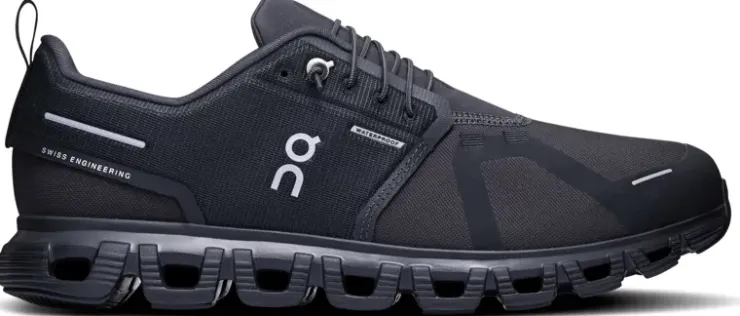 Walking Shoes-On Mens Cloud 6 Waterproof Shoes - Black-Black