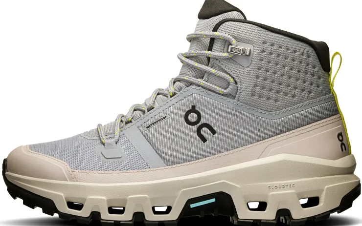 Hiking Shoes & Boots|Walking Shoes-On Womens Cloudrock Mid Waterproof Shoes - Alloy-Ice