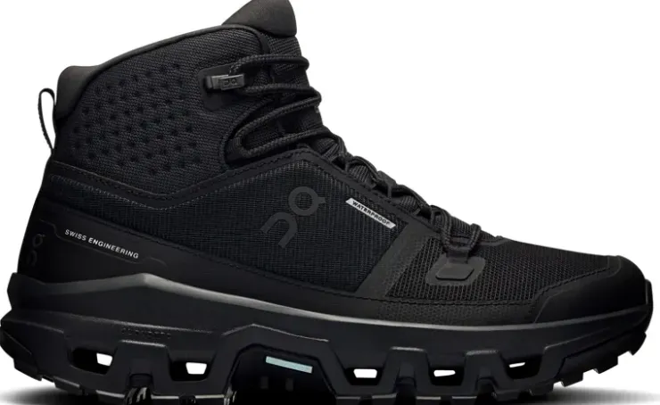 Hiking Shoes & Boots|Walking Shoes-On Womens Cloudrock Mid Waterproof Shoes - Black-Black