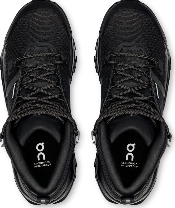 Hiking Shoes & Boots|Walking Shoes-On Womens Cloudrock Mid Waterproof Shoes - Black-Black