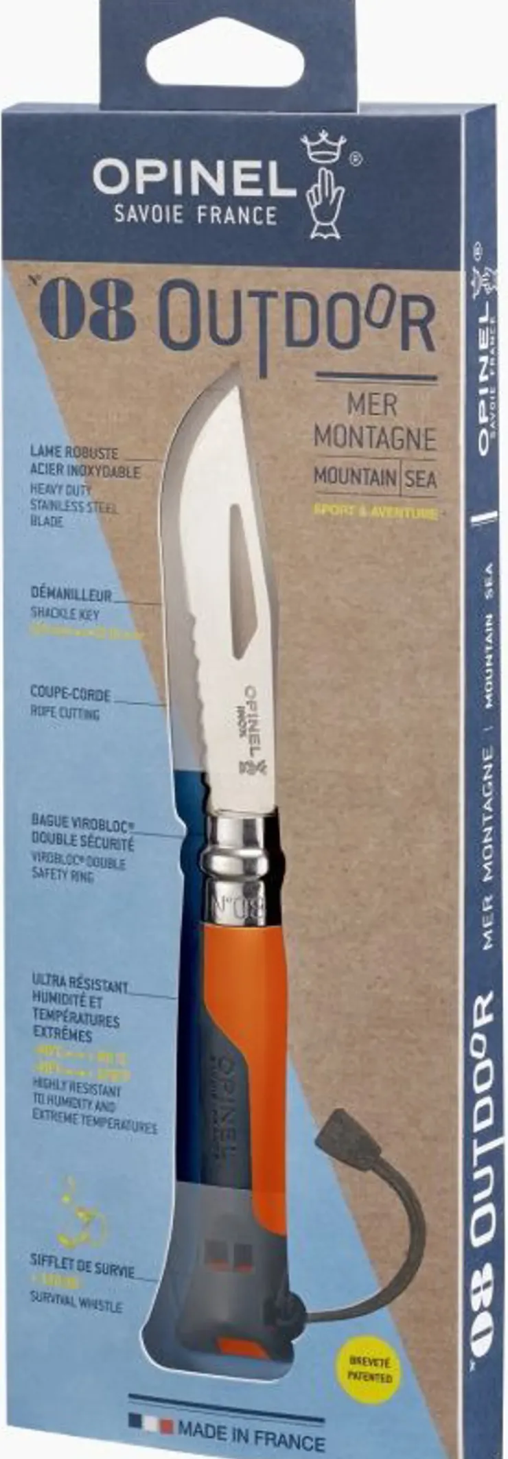 Knives & Multi-Tools-Opinel No.8 Outdoor Knife - Orange