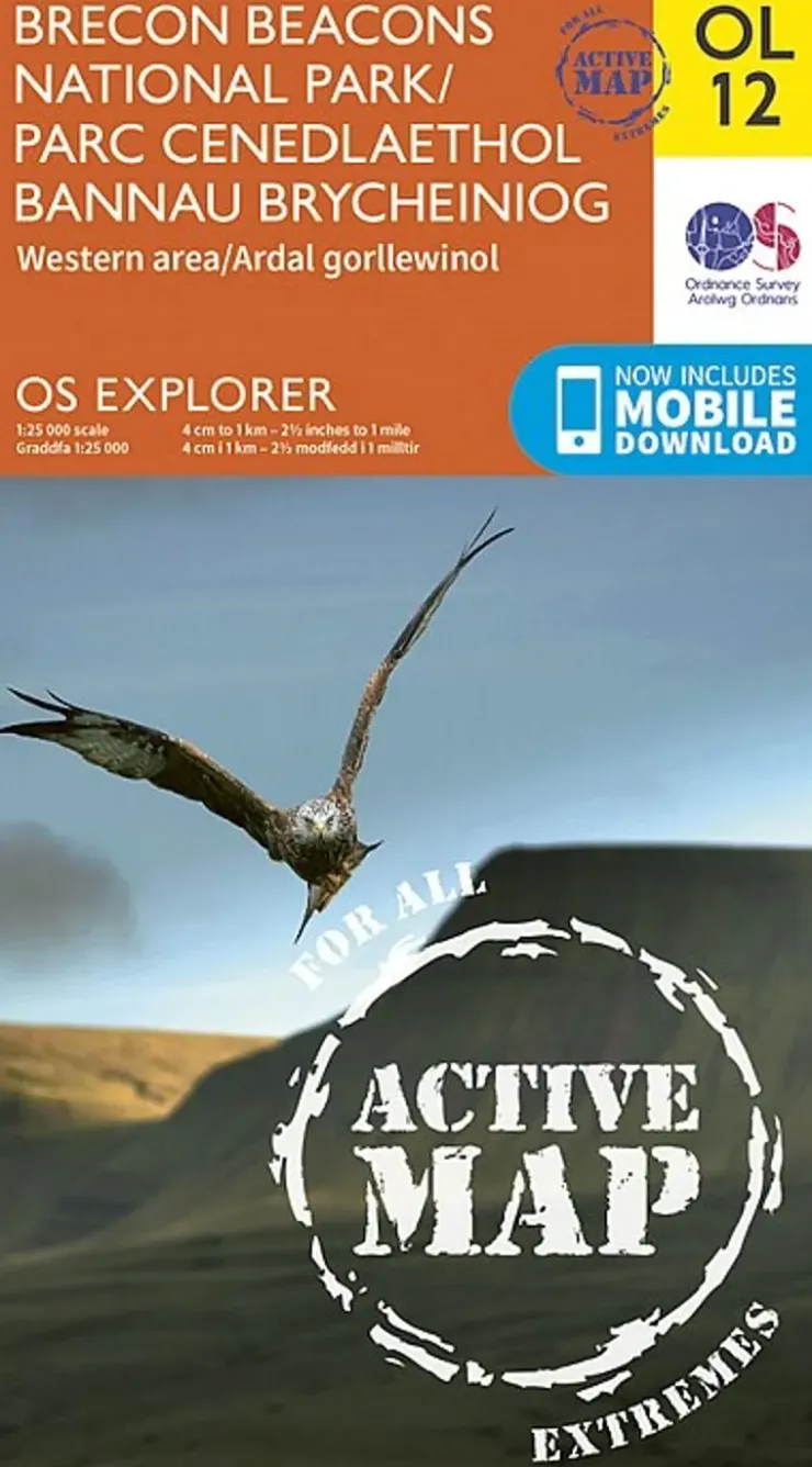 Maps And Books-Ordnance Survey OS Explorer - Active Map OL12 - Brecon Beacons National Park Western