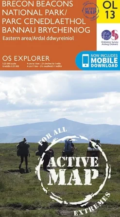 Maps And Books-Ordnance Survey OS Explorer - Active Map OL13 - Brecon Beacons National Park East