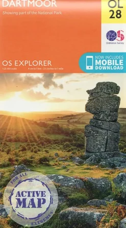 Maps And Books-Ordnance Survey OS Explorer - Active Map OL28 - Dartmoor