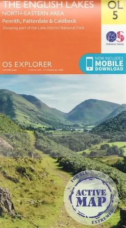Maps And Books-Ordnance Survey OS Explorer - Active Map OL5 - The English Lakes North Eastern area