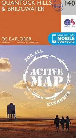 Maps And Books-Ordnance Survey OS Explorer - Active Map 140 - Quantock Hills and Bridgwater