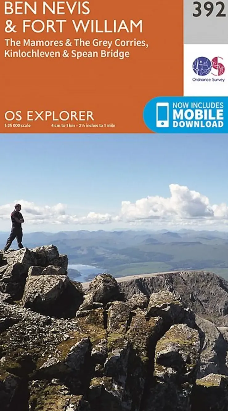 Maps And Books-Ordnance Survey OS Explorer Map 392 - Ben Nevis and Fort William