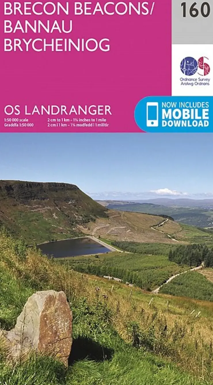 Maps And Books-Ordnance Survey OS Landranger Map 160 - Brecon Beacons