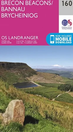 Maps And Books-Ordnance Survey OS Landranger Map 160 - Brecon Beacons