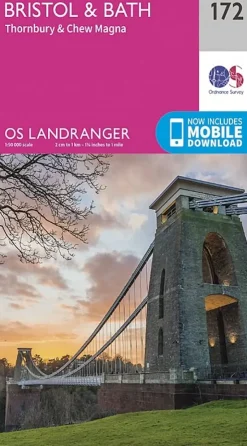 Maps And Books-Ordnance Survey OS Landranger Map 172 - Bristol and Bath, Thornbury and Chew Magna