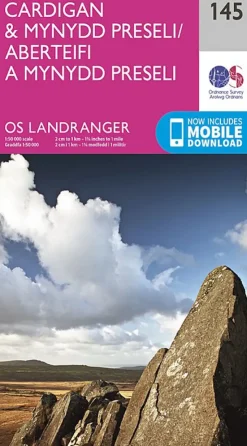 Maps And Books-Ordnance Survey OS Landranger Map 145 - Cardigan and Mynydd Preseli