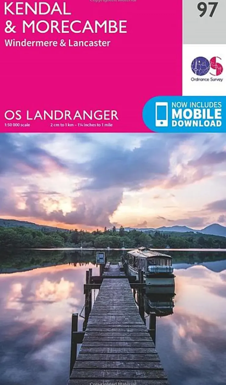 Maps And Books-Ordnance Survey OS Landranger Map 97 - Kendal Morecambe Windermere and Lancaster