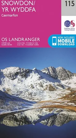 Maps And Books-Ordnance Survey OS Landranger Map 115 - Snowdon and Caernarfon
