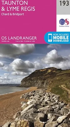 Maps And Books-Ordnance Survey OS Landranger Map 193 - Taunton and Lyme Regis, Chard and Bridport