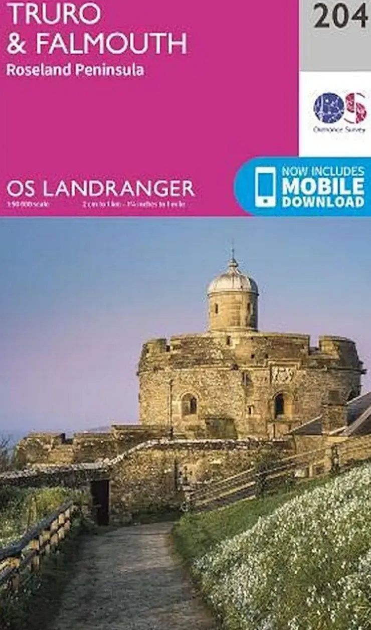 Maps And Books-Ordnance Survey OS Landranger Map 204 - Truro and Falmouth - Roseland Peninsula
