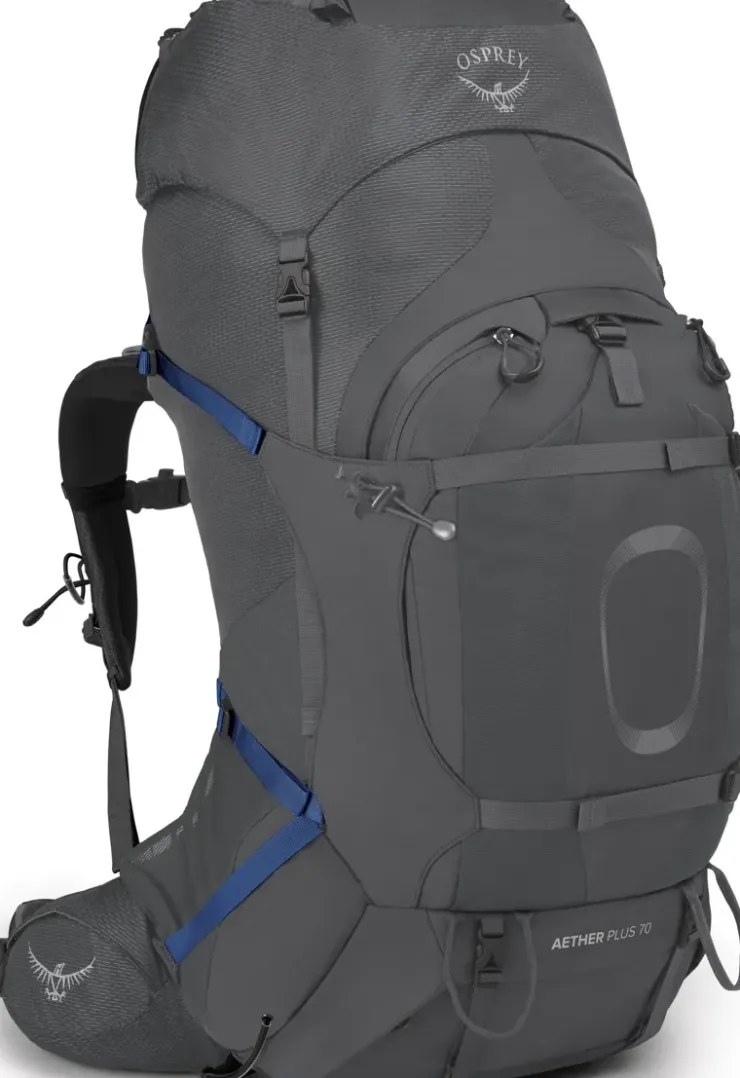 Backpacking Packs-Osprey Aether Plus 70 Rucksack - Eclipse Grey