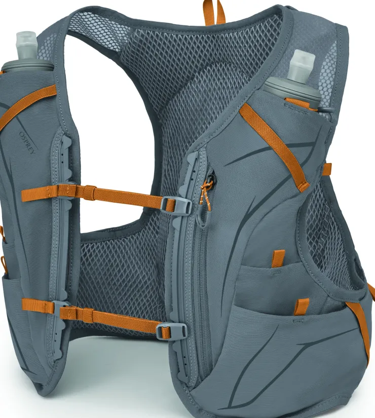 Fast & Light Rucksacks And Vests-Osprey Duro 6 with Flasks - Phantom Grey-Toffee Orange