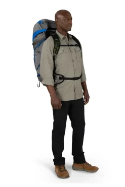 Backpacking Packs-Osprey Exos Pro 55 Rucksack - Dale Grey-Agam Blue