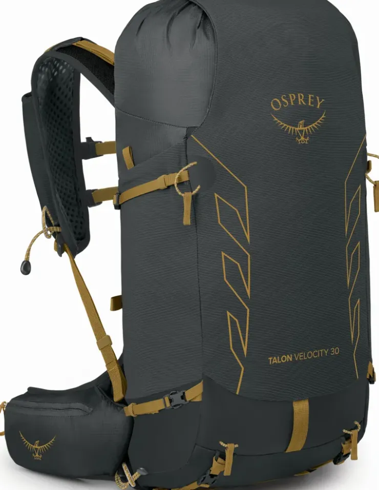 Fast & Light Rucksacks And Vests-Osprey Talon Velocity 30 Rucksack - Dark Charcoal-Tumbleweed Yellow