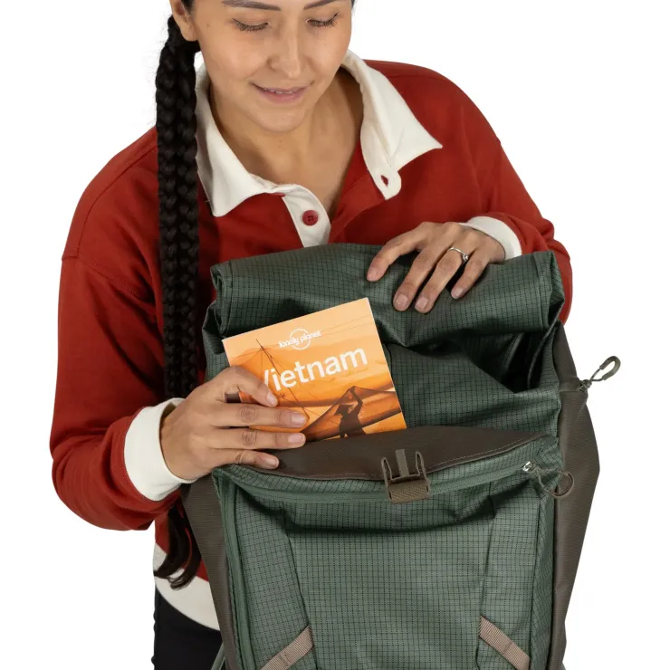 Day Packs-Osprey Transporter Roll Top Rucksack - Pine Leaf