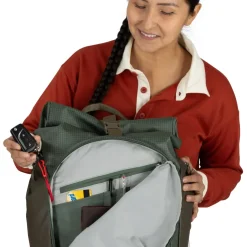 Day Packs-Osprey Transporter Roll Top Rucksack - Pine Leaf