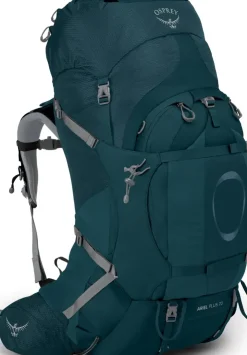 Backpacking Packs-Osprey Womens Ariel Plus 70 Rucksack - Night Jungle Blue