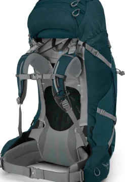 Backpacking Packs-Osprey Womens Ariel Plus 70 Rucksack - Night Jungle Blue