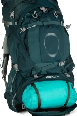 Backpacking Packs-Osprey Womens Ariel Plus 70 Rucksack - Night Jungle Blue