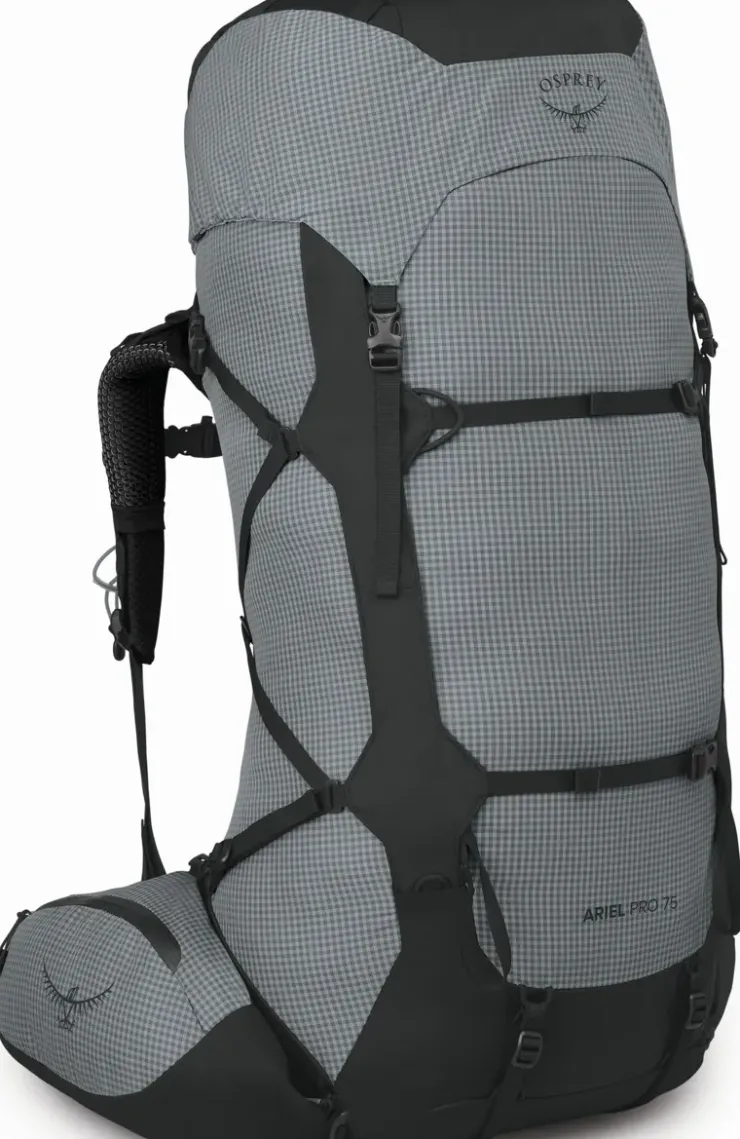 Backpacking Packs-Osprey Womens Ariel Pro 75 Rucksack - Silver Lining