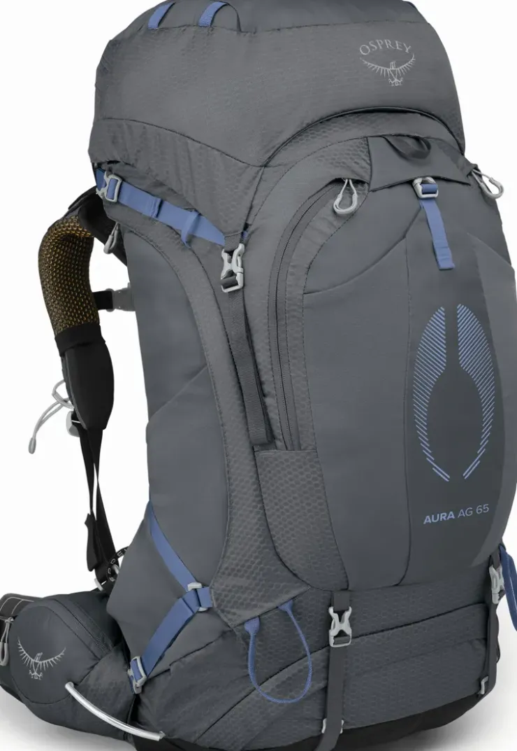 Backpacking Packs-Osprey Womens Aura AG 65 Rucksack - Tungsten Grey