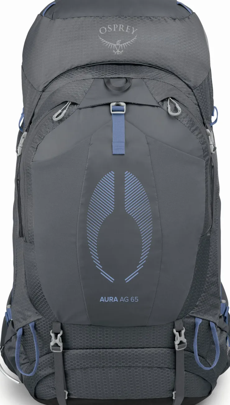 Backpacking Packs-Osprey Womens Aura AG 65 Rucksack - Tungsten Grey