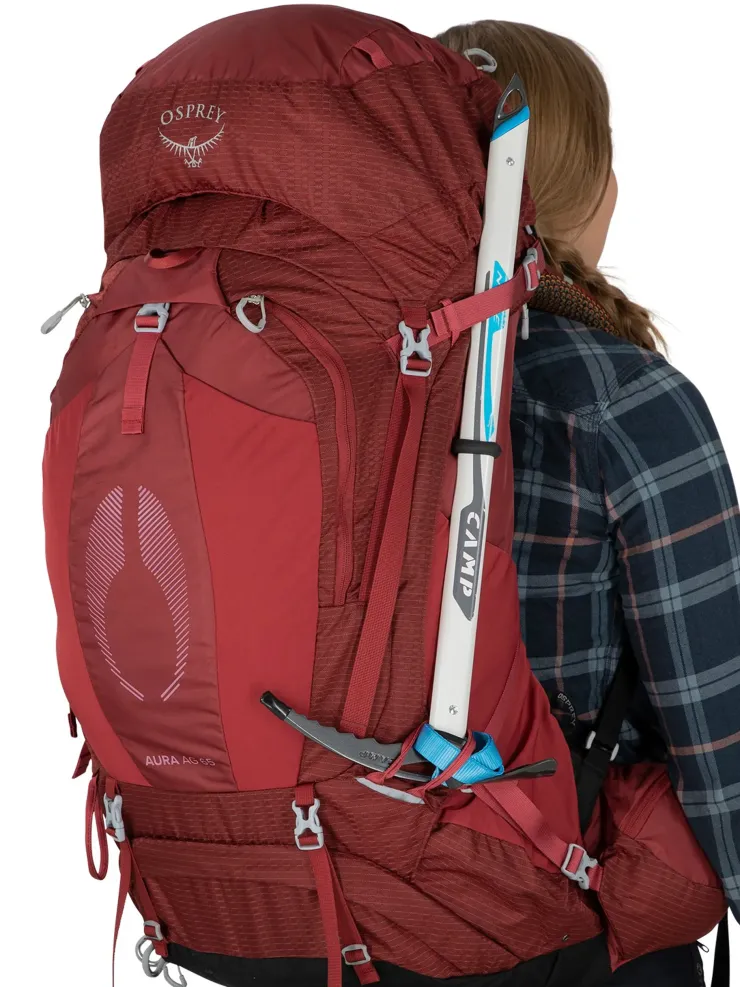 Backpacking Packs-Osprey Womens Aura AG 65 Rucksack - Tungsten Grey