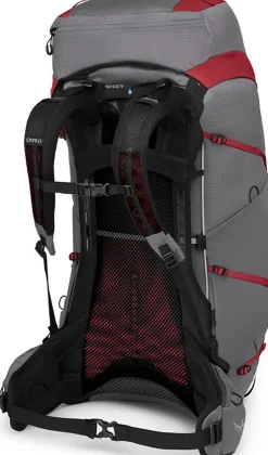 Backpacking Packs-Osprey Womens Eja Pro 55 Rucksack - Dale Grey-Poinsettia Red