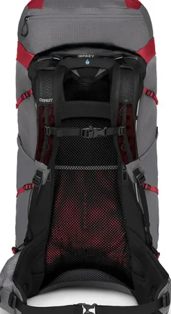 Backpacking Packs-Osprey Womens Eja Pro 55 Rucksack - Dale Grey-Poinsettia Red