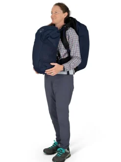 Luggage & Carry-On-Osprey Womens Fairview 55 Travel Pack - Night Jungle Blue