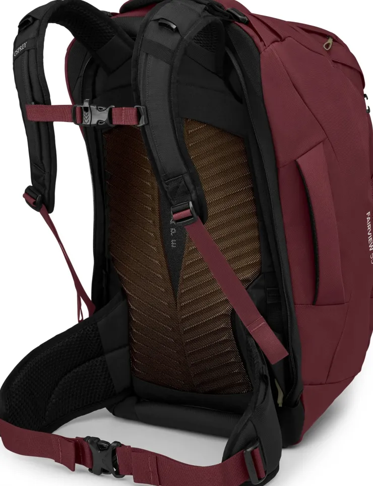 Luggage & Carry-On-Osprey Womens Fairview 55 Travel Pack - Zircon Red