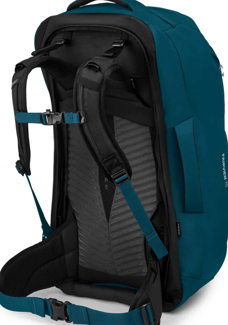 Luggage & Carry-On-Osprey Womens Fairview 70 Travel Pack - Night Jungle Blue