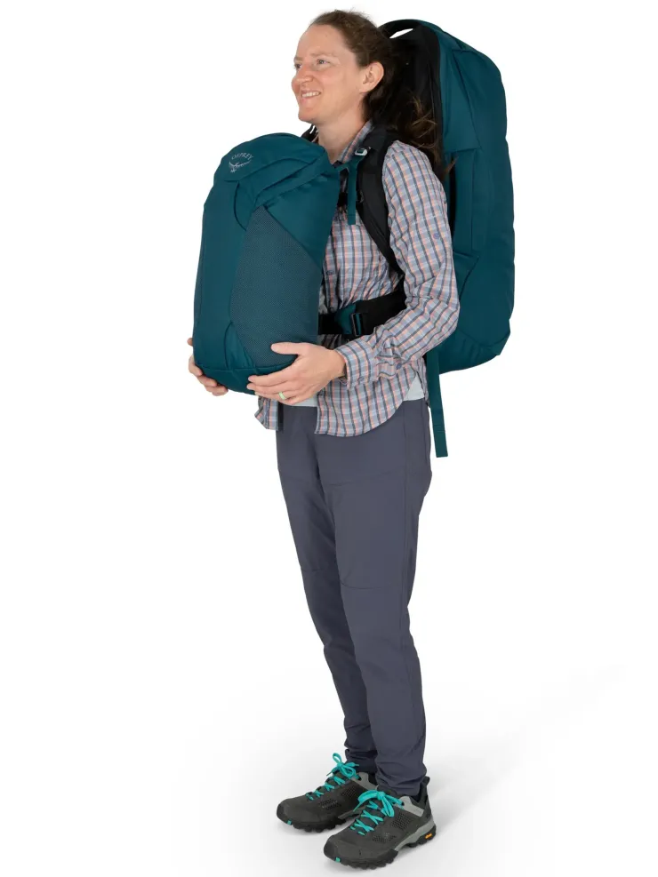 Luggage & Carry-On-Osprey Womens Fairview 70 Travel Pack - Night Jungle Blue
