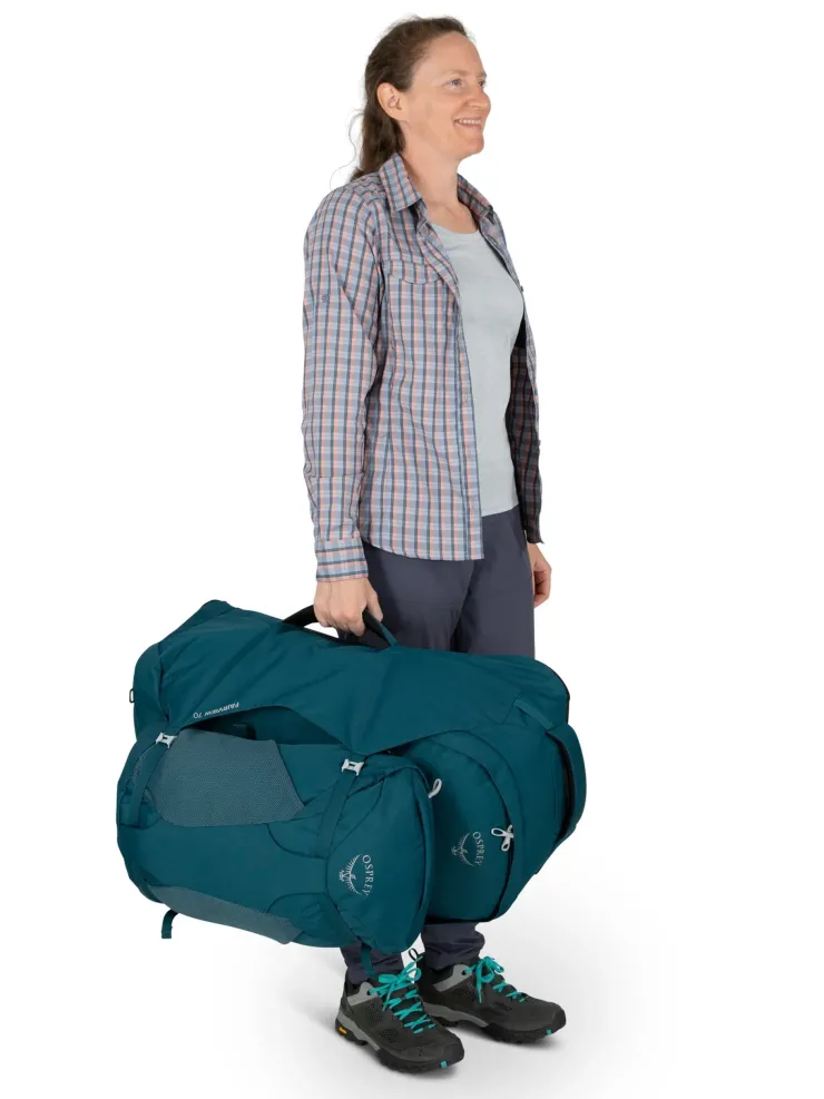 Luggage & Carry-On-Osprey Womens Fairview 70 Travel Pack - Night Jungle Blue