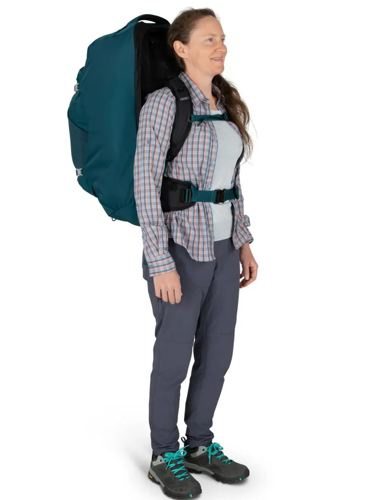 Luggage & Carry-On-Osprey Womens Fairview 70 Travel Pack - Night Jungle Blue