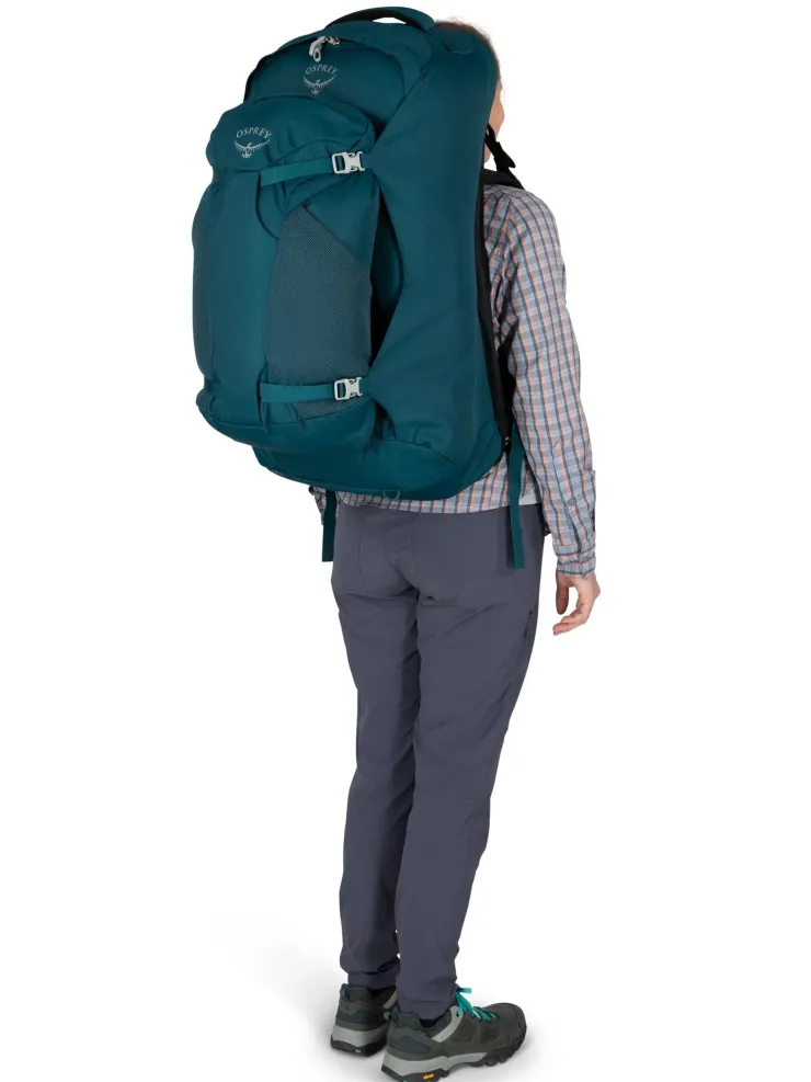Luggage & Carry-On-Osprey Womens Fairview 70 Travel Pack - Night Jungle Blue
