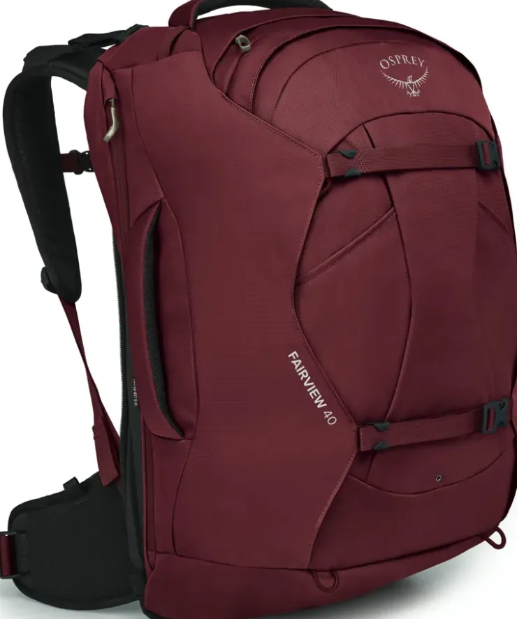 Luggage & Carry-On-Osprey Womens Fairview 40 Travel Pack - Zircon Red
