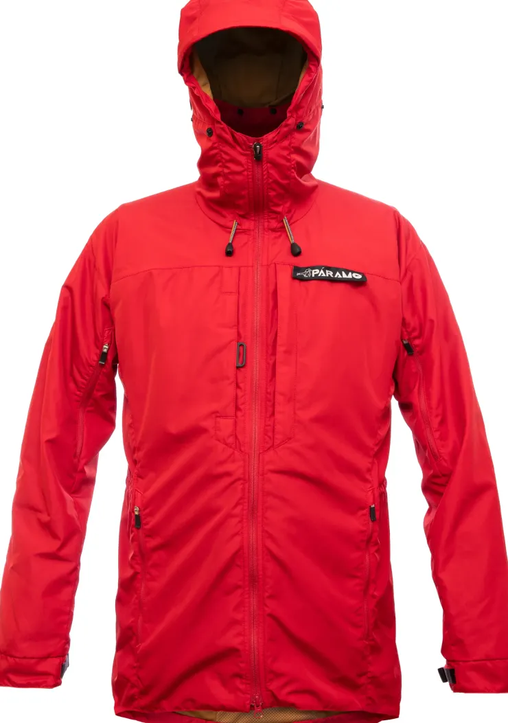 Waterproof Jackets-Paramo Mens Alta III Jacket - Fire-Burnt Chilli Zips