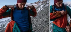 Waterproof Jackets-Paramo Mens Velez Evolution Hybrid Smock - Midnight-Fire-Indigo