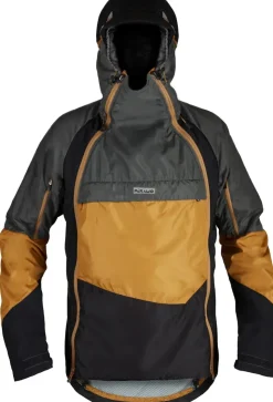 Waterproof Jackets-Paramo Mens Velez Evolution Hybrid Smock - Cumin-Steel-Black